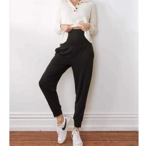 Hatch over under black jogger maternity pants